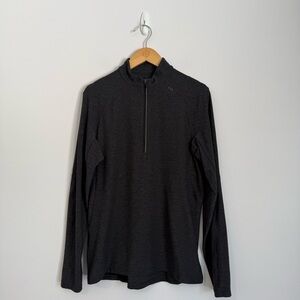 Lululemon Surge Warm 1/2 Zip Pullover Black & Gray Heather Size Medium